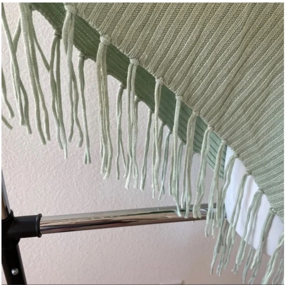 171 Chico’s Teal Cape Sweater Fringe Finley Fringe Poncho Spring - Picture 5 of 10